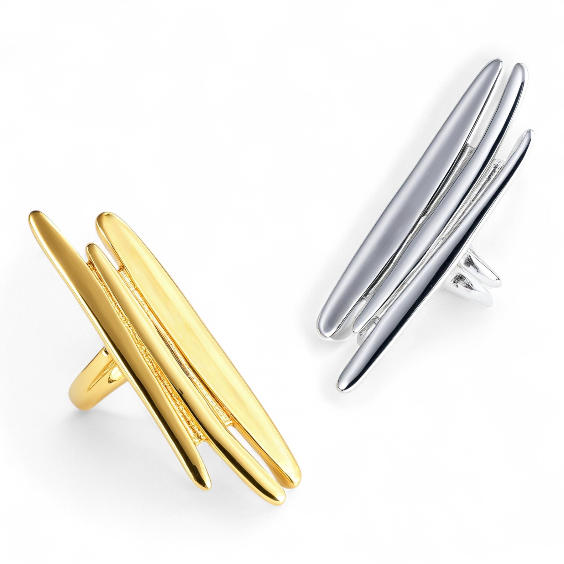 Minimalist Intersecting Stainless Steel Ring for Women | N001159-JinBaoJewerly