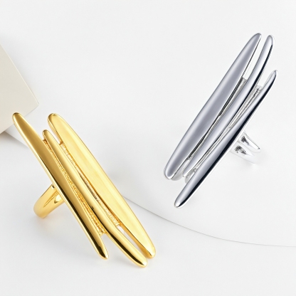 Minimalist Intersecting Stainless Steel Ring for Women | N001159-JinBaoJewerly