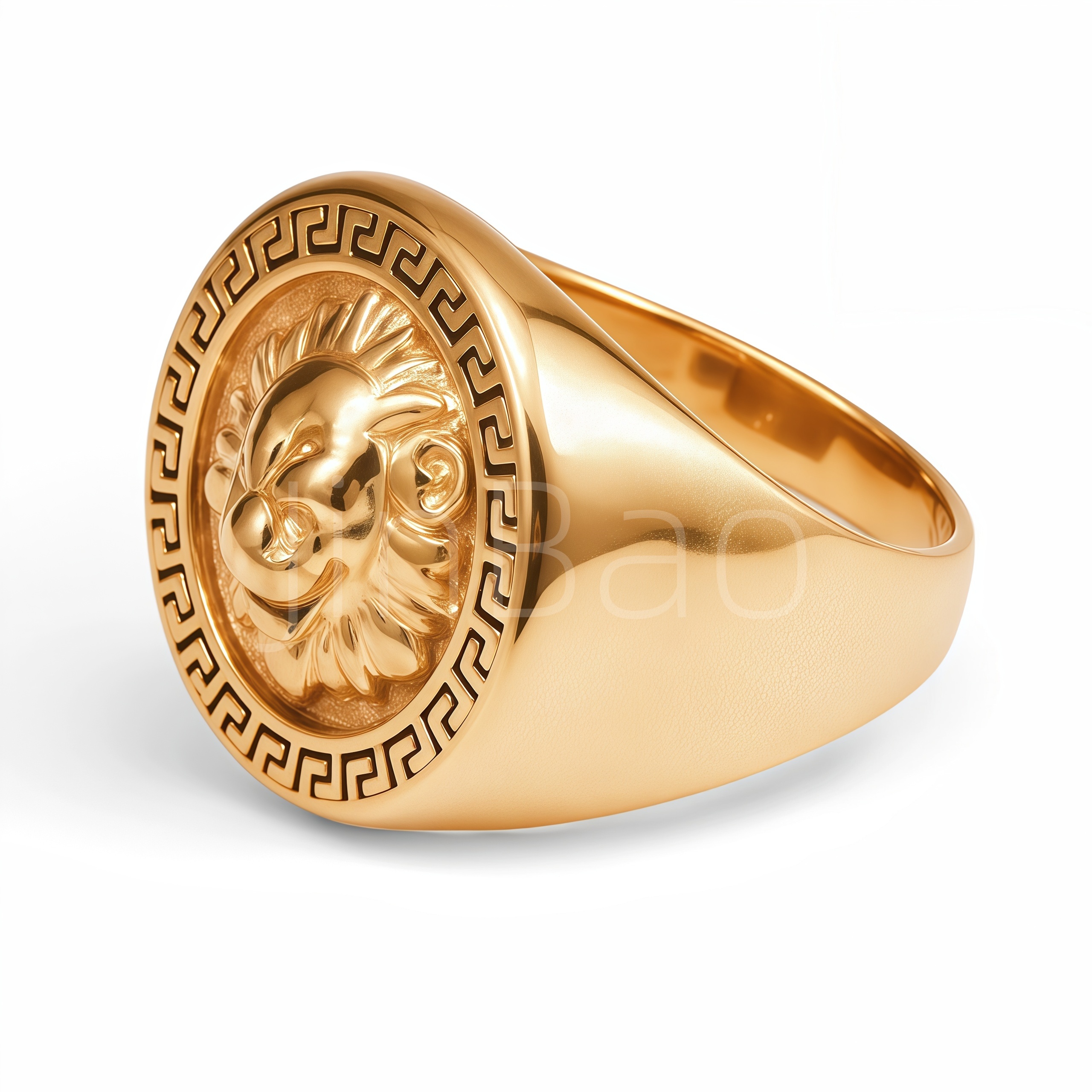 3D Lion Head Signet Ring for Men | D00180