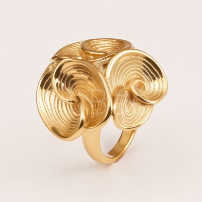 3D Swirl Spiral Textured Floral Women's Ring | E00542