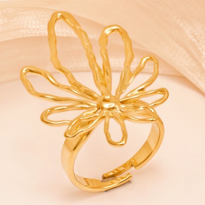 Bohemian Style Daisy - inspired Stainless Steel Women's Ring丨G005898-JinBaoJewerly