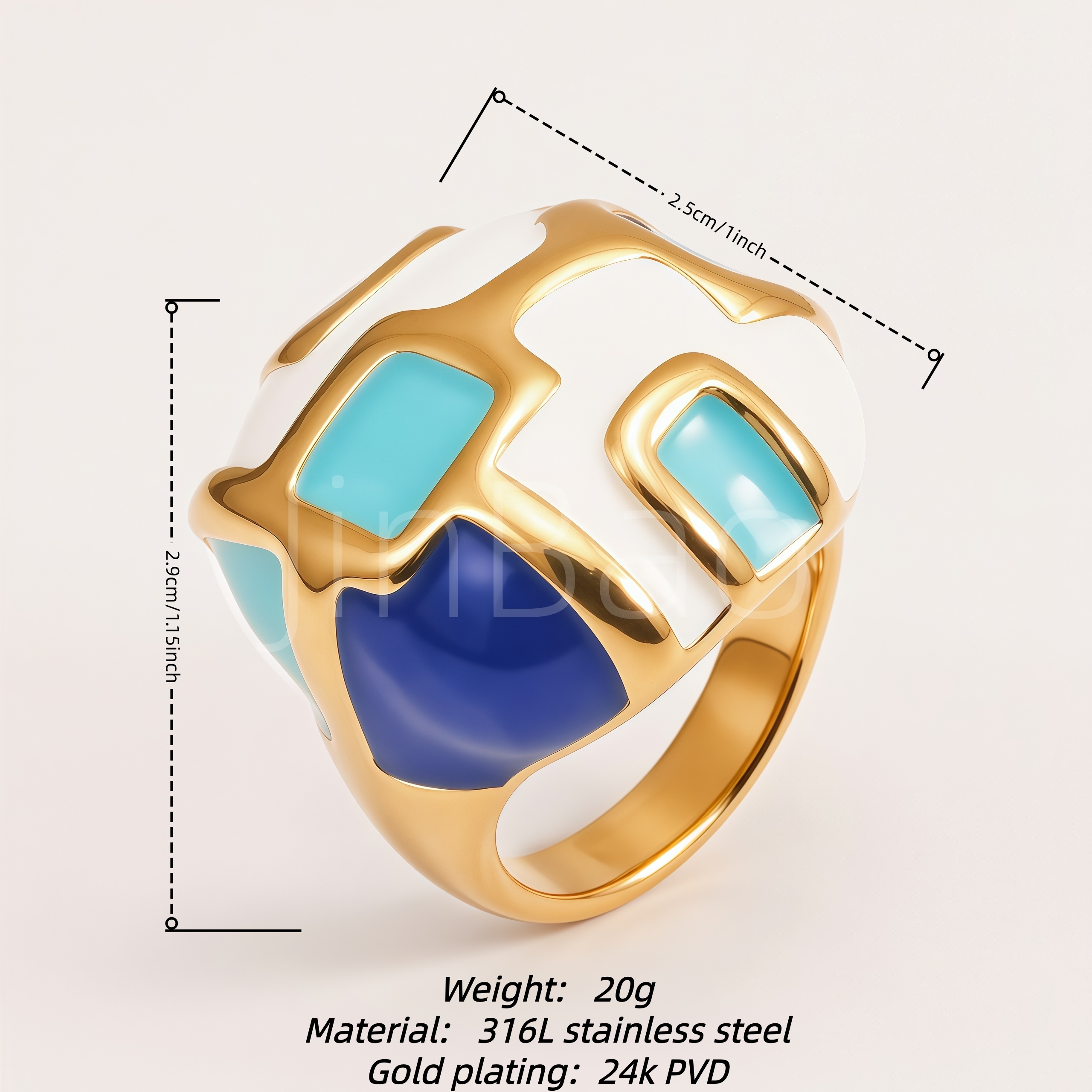 Women Chunky Dome Statement Ring Set | E00571