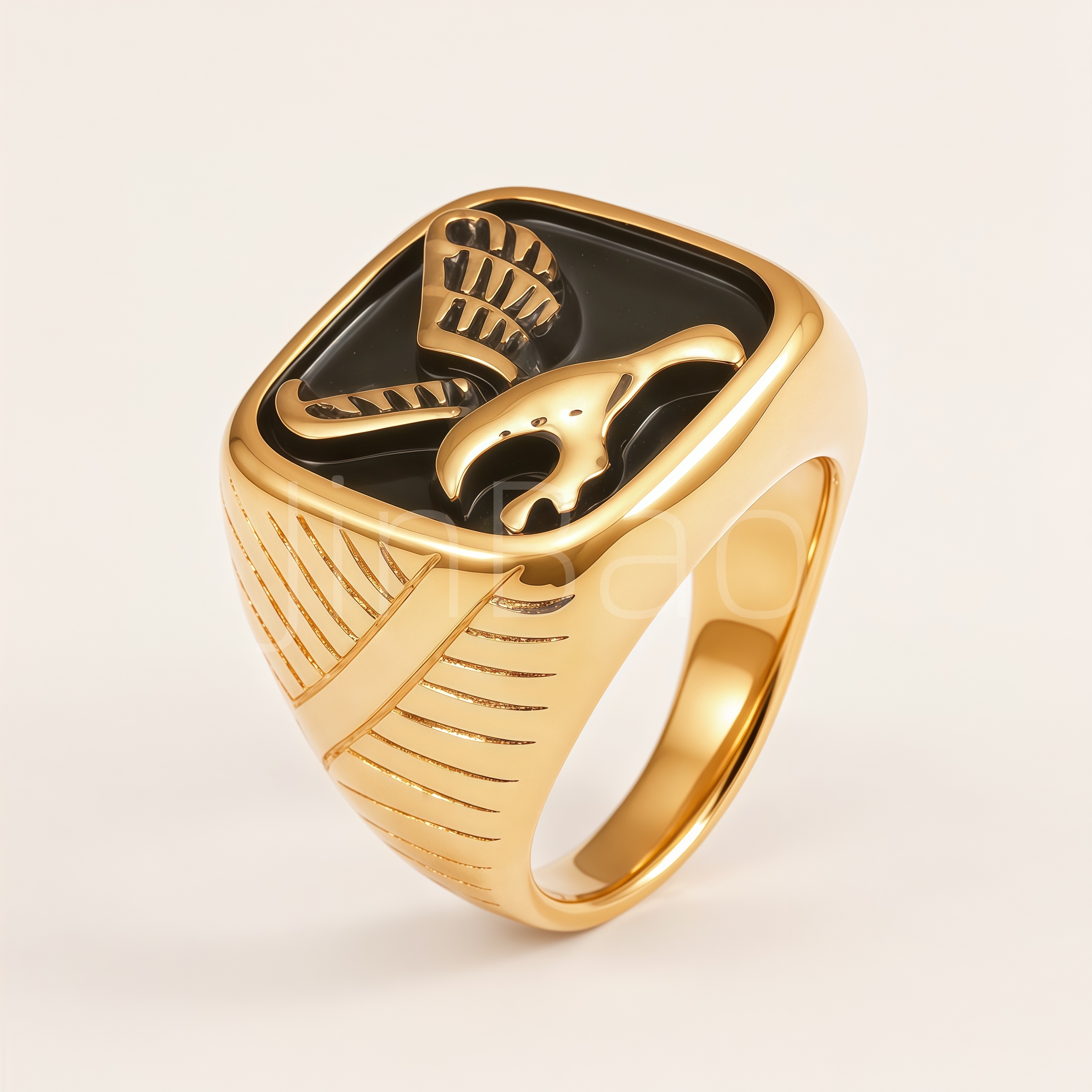 Retro Boys Eagle Seal Stainless Steel Ring | D0481