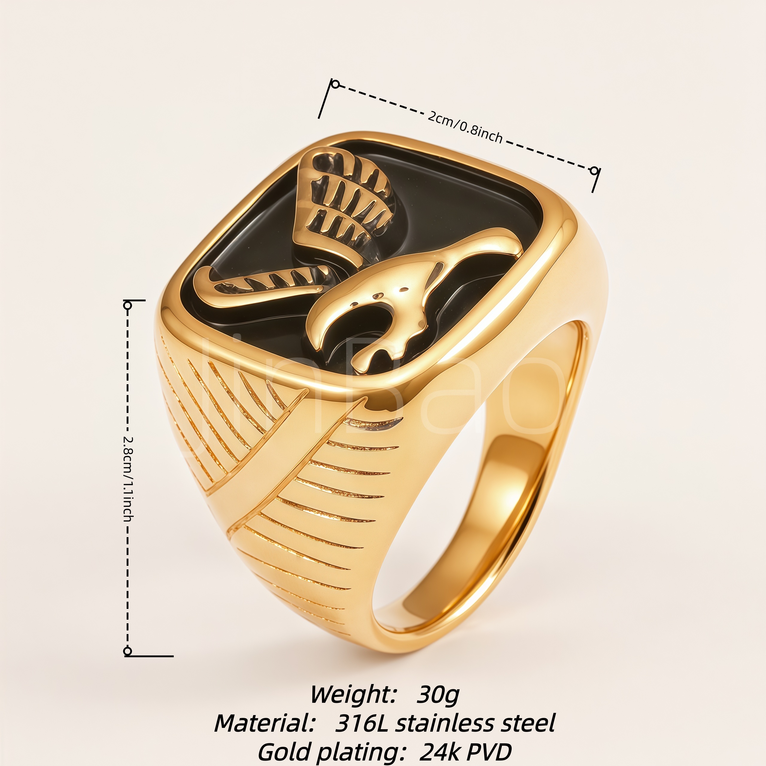 Retro Boys Eagle Seal Stainless Steel Ring | D0481