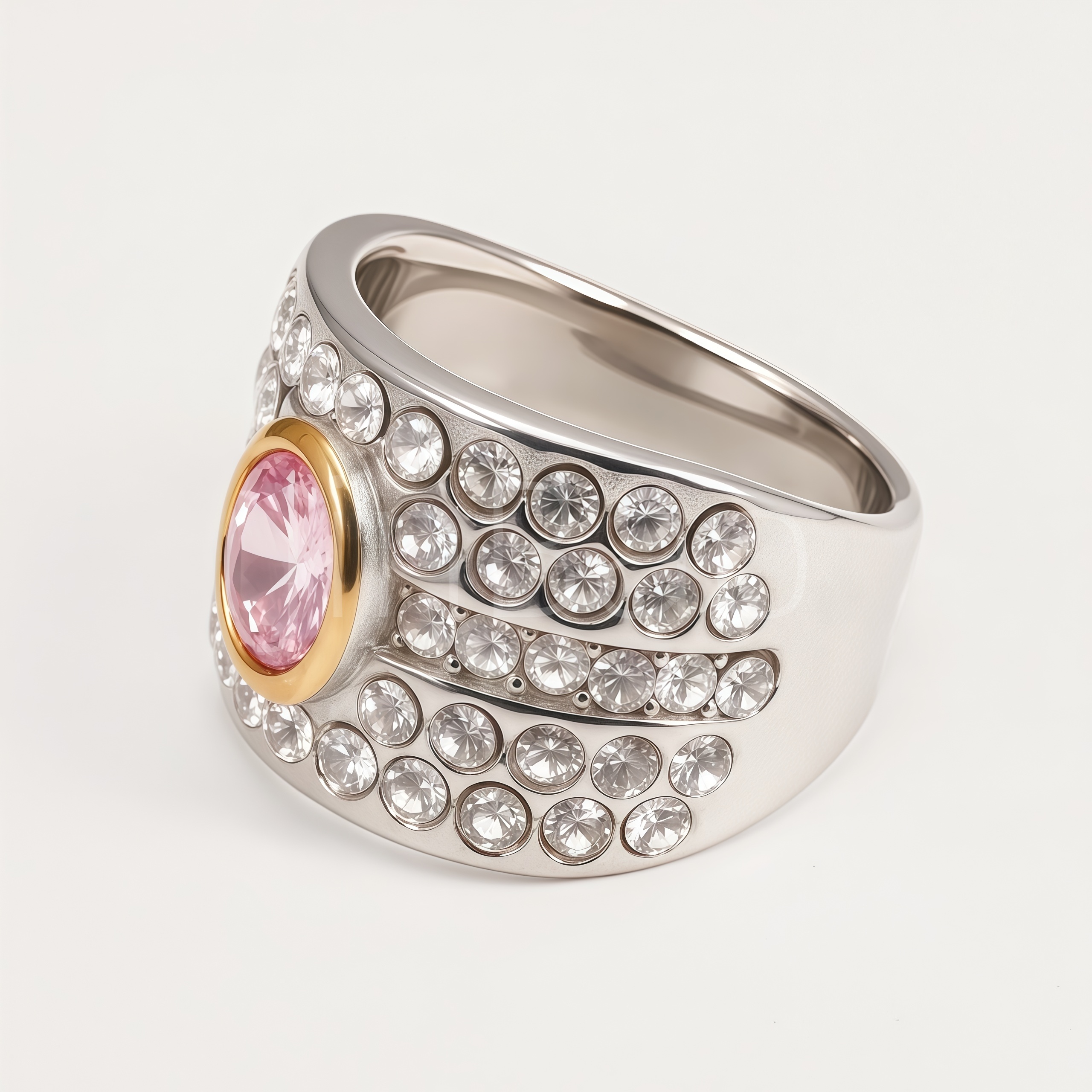 Luxurious Wide Stainless Steel Women Ring | B0087