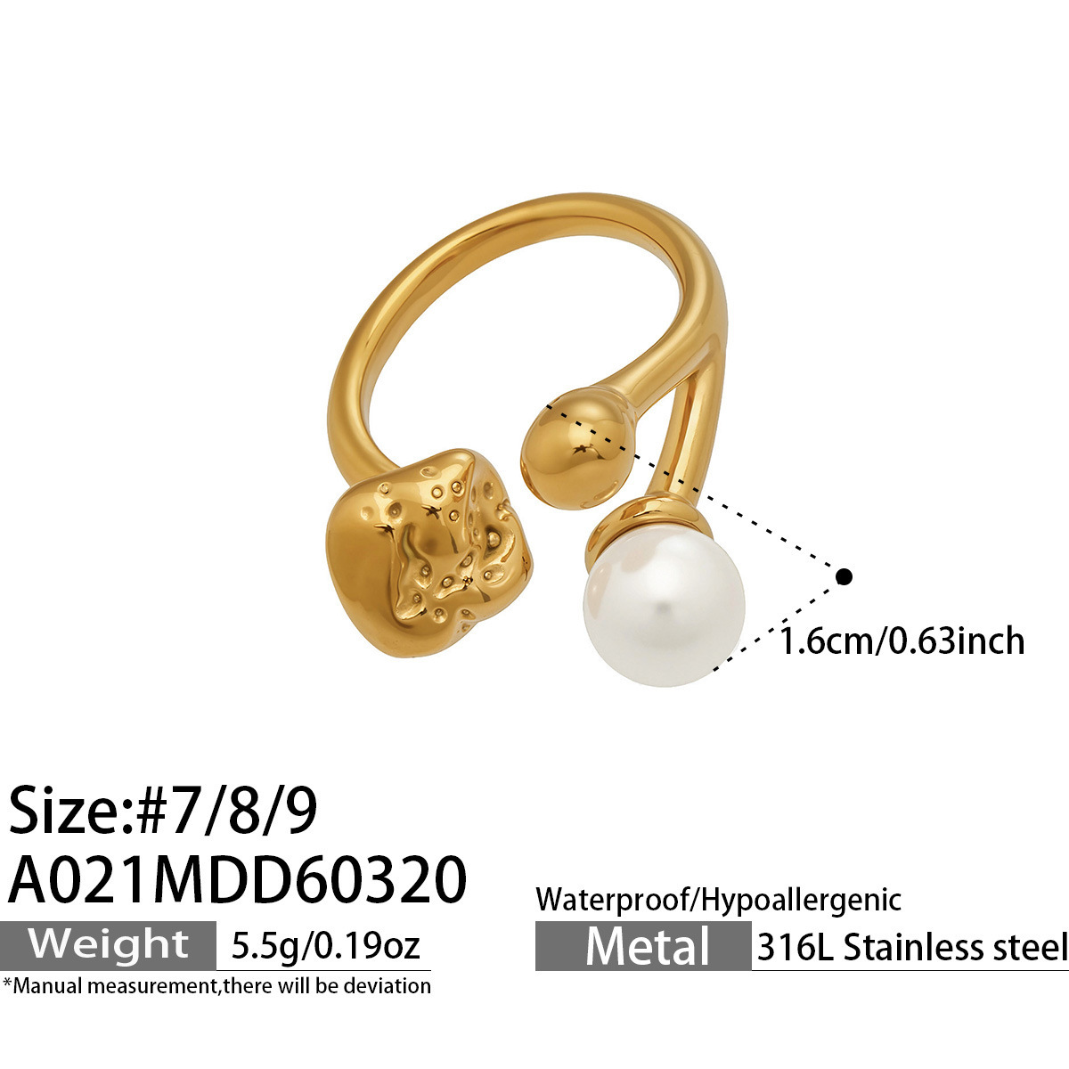 18k real gold, European and American fashion, best-selling cross-border ring-JinBaoJewerly