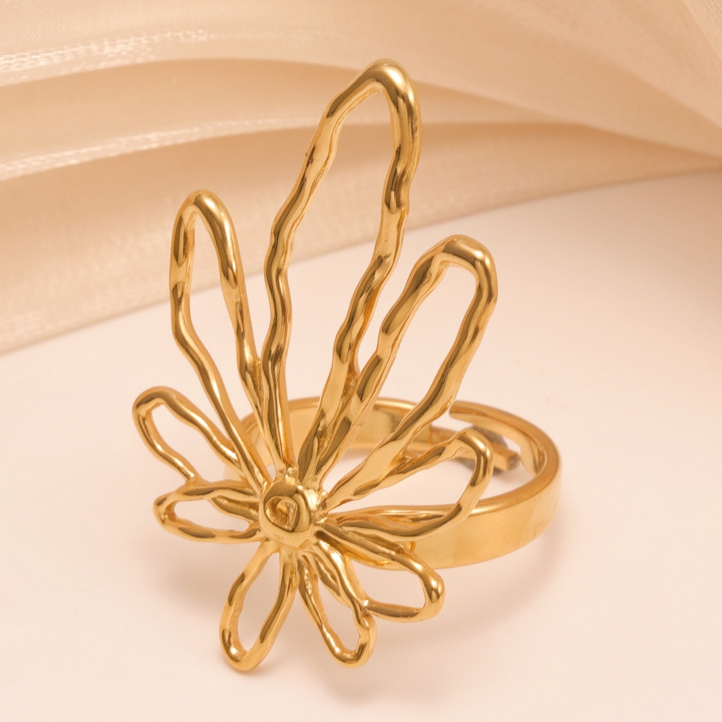 Bohemian Style Daisy - inspired Stainless Steel Women's Ring丨G005898-JinBaoJewerly