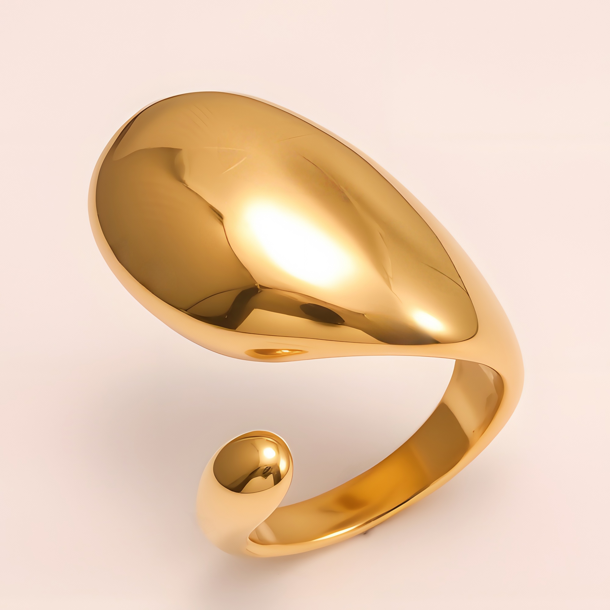 Streamlined Stainless Steel Ring for Women | G003175-JinBaoJewerly