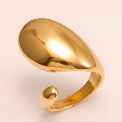 Streamlined Stainless Steel Ring for Women | G003175-JinBaoJewerly