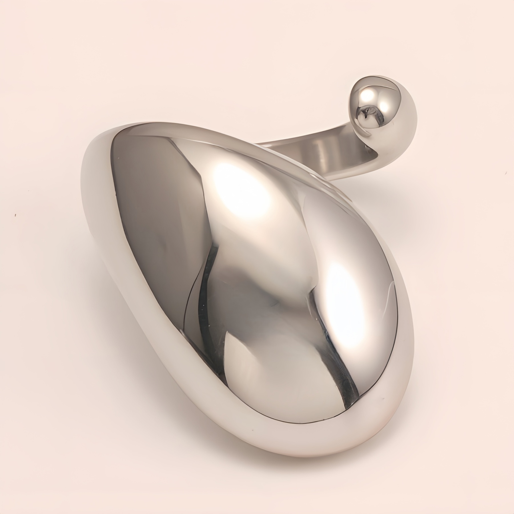 Streamlined Stainless Steel Ring for Women | G003175-JinBaoJewerly