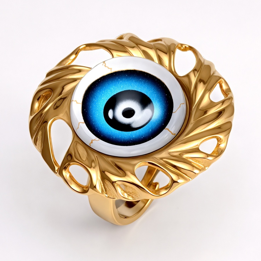 Metal Artistic Eye - Shaped Ring - Trendy and Unique Women's Ring | G006213