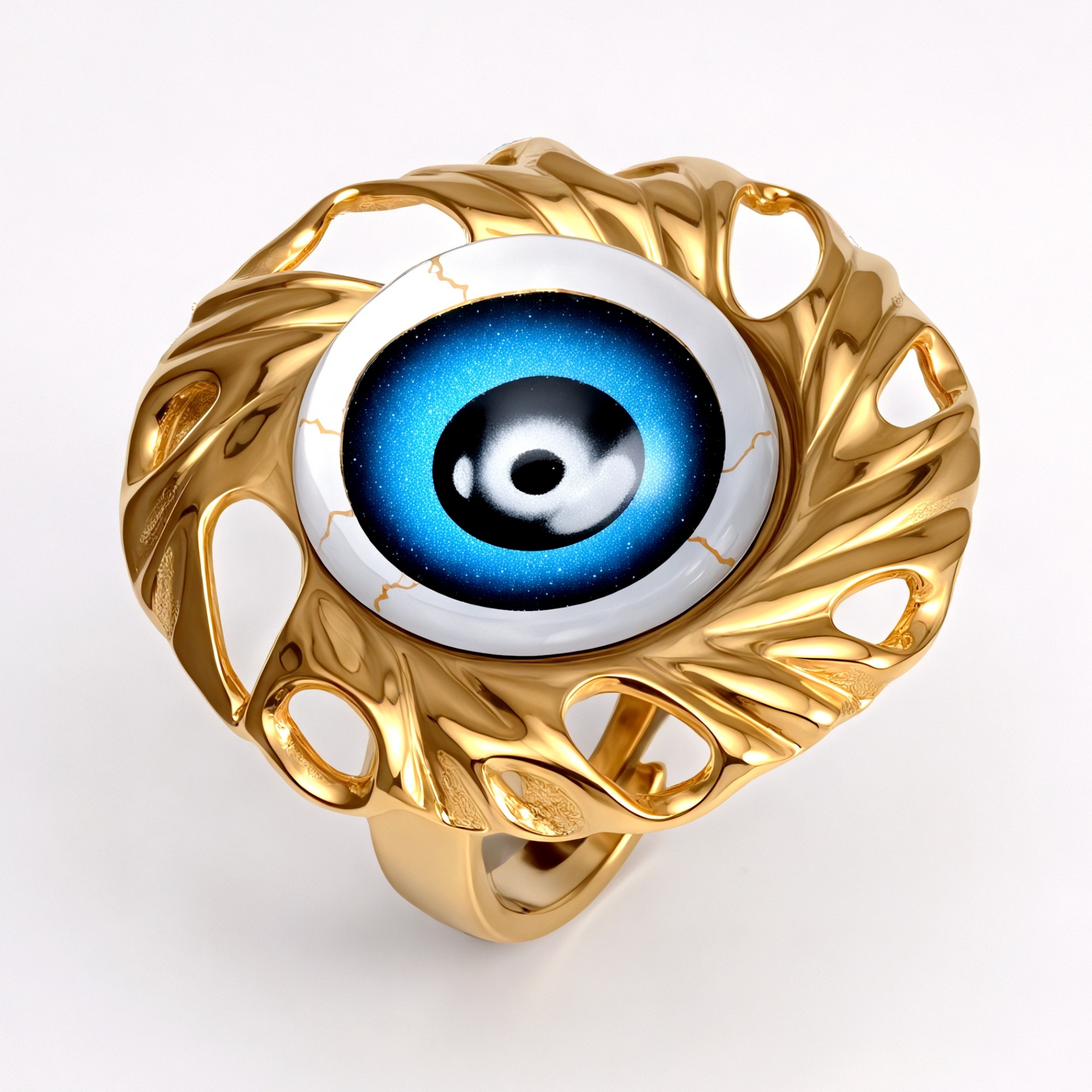 Metal Artistic Eye - Shaped Ring - Trendy and Unique Unisex Accessory | G006213-JinBaoJewerly