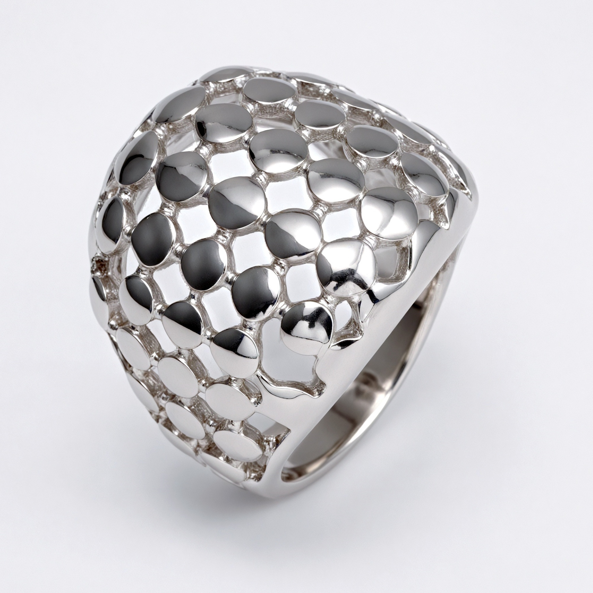 Metallic Texture Grid Ring - Trendy and Versatile Unisex Accessory | G00343-JinBaoJewerly
