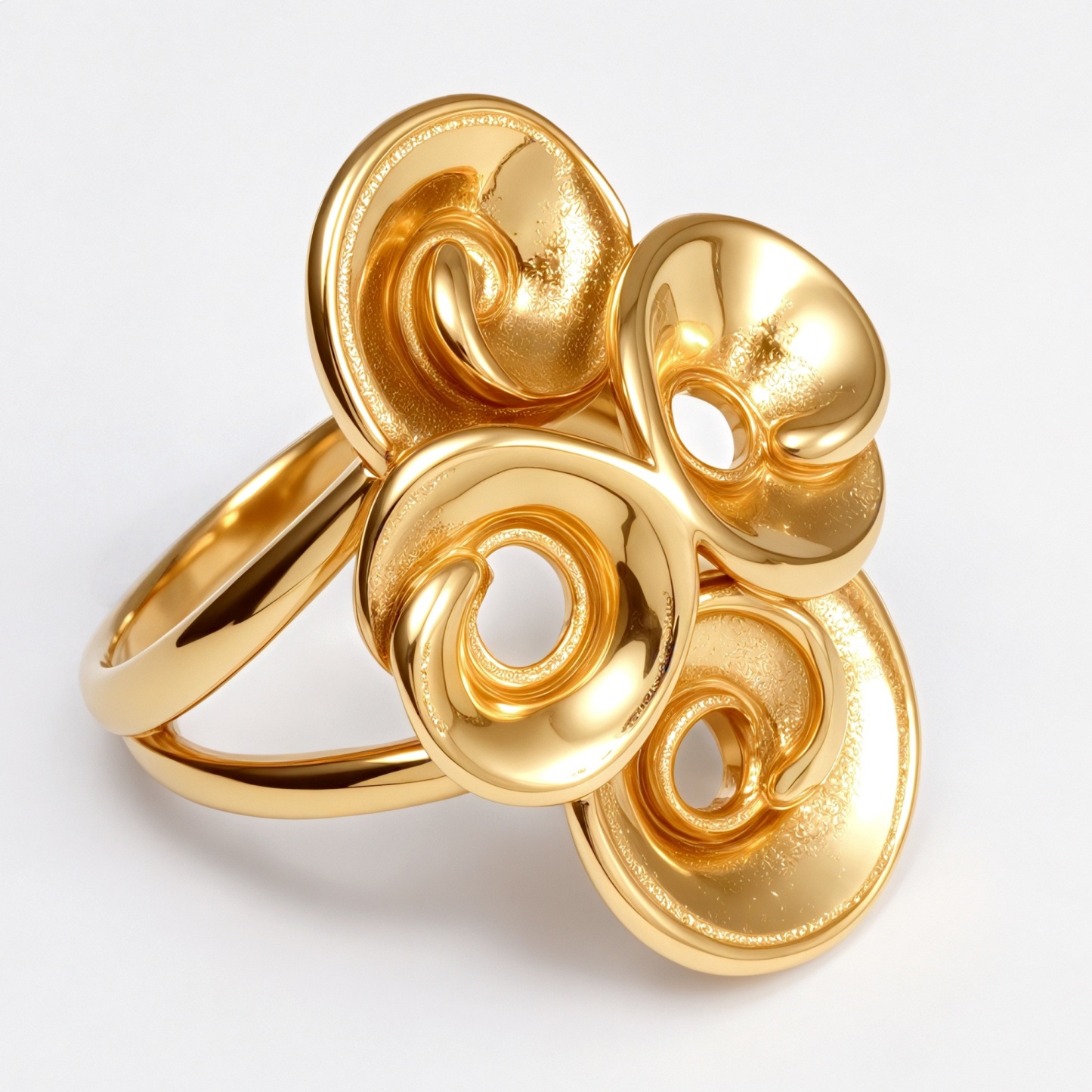Metal Artistic Flower Ring - Trendy and Elegant Unisex Accessory | G004482-JinBaoJewerly