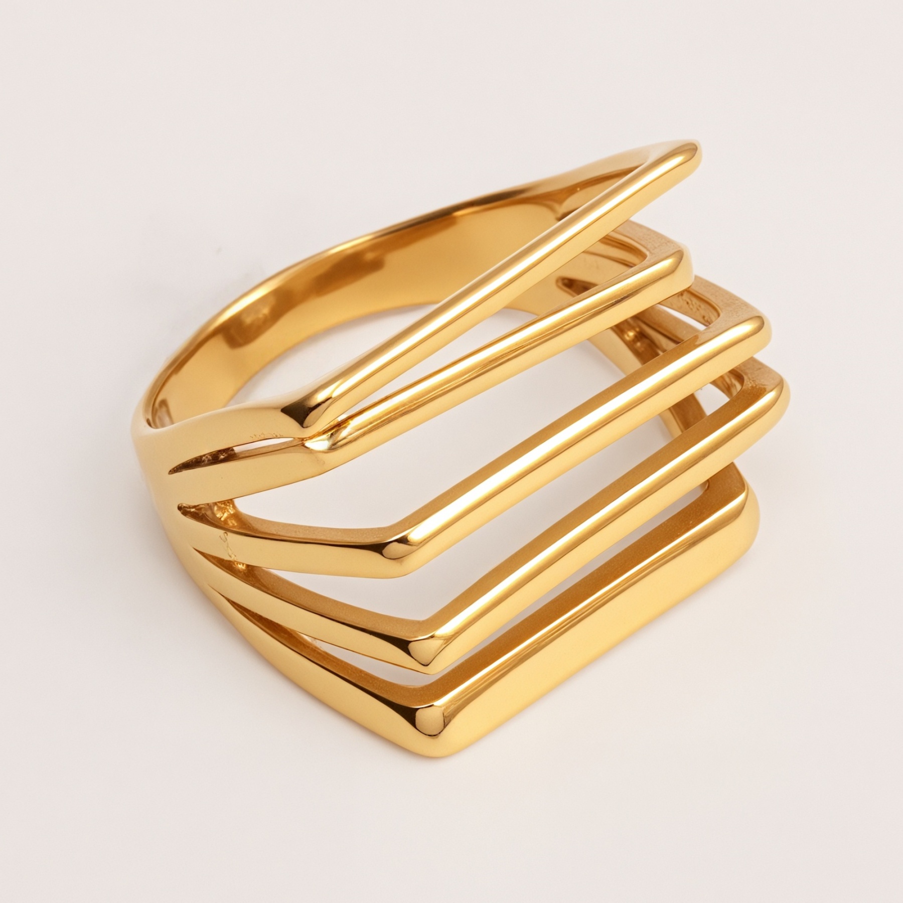 Gold/Silver Multi - Layered Line Ring - Minimalist and Stylish Jewelry | G005583-JinBaoJewerly