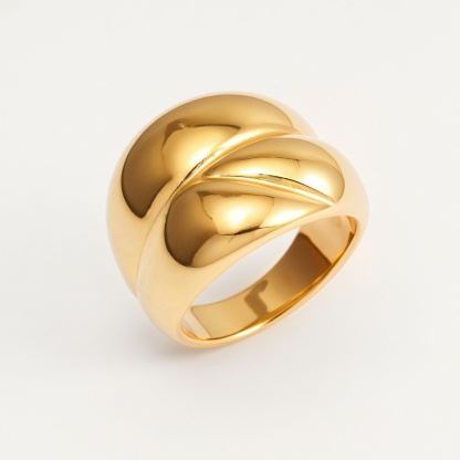 Metallic Texture Geometric Ring - Trendy and Versatile Unisex Accessory | G00331-JinBaoJewerly