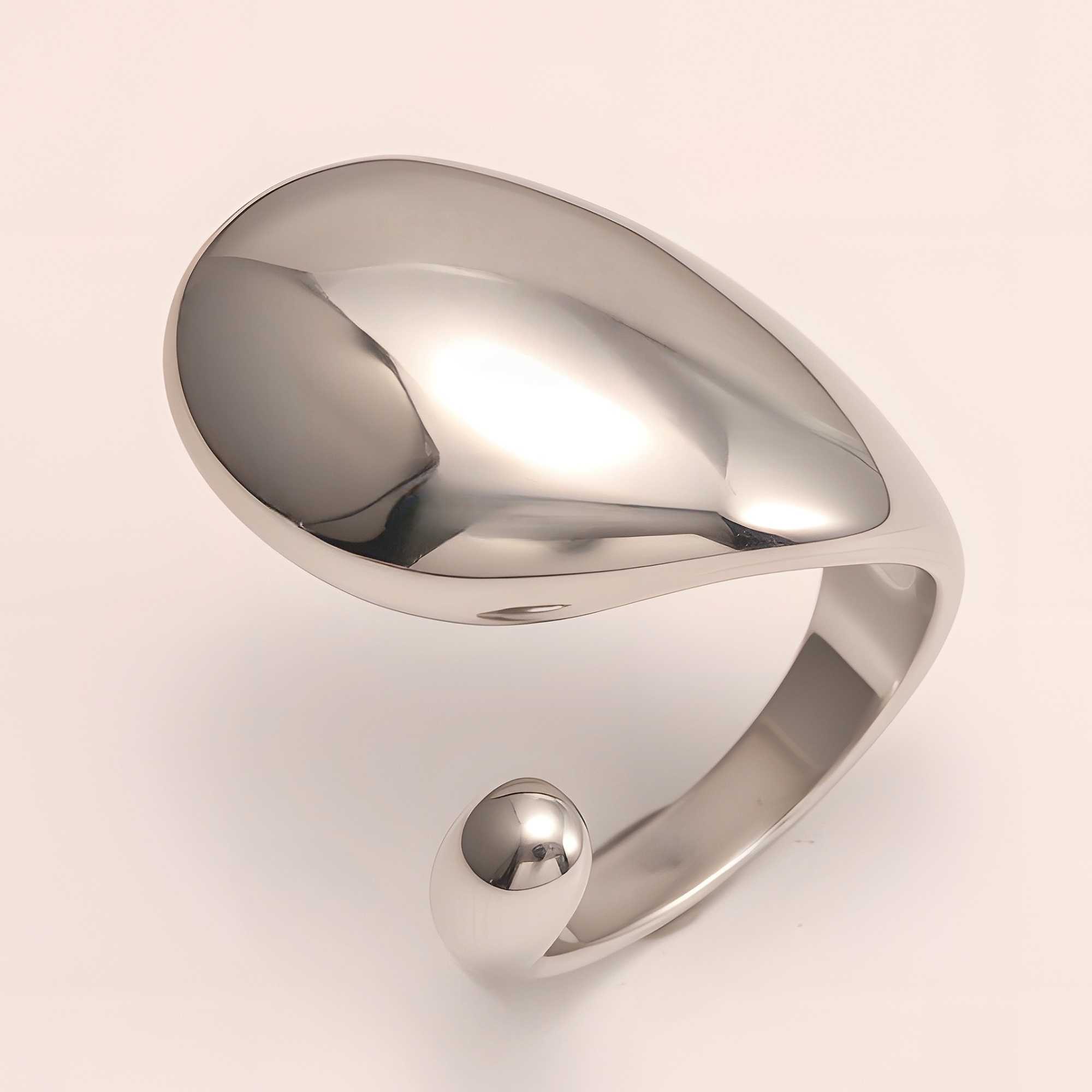 Streamlined Stainless Steel Ring for Women | G003175-JinBaoJewerly