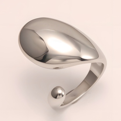 Streamlined Stainless Steel Ring for Women | G003175-JinBaoJewerly