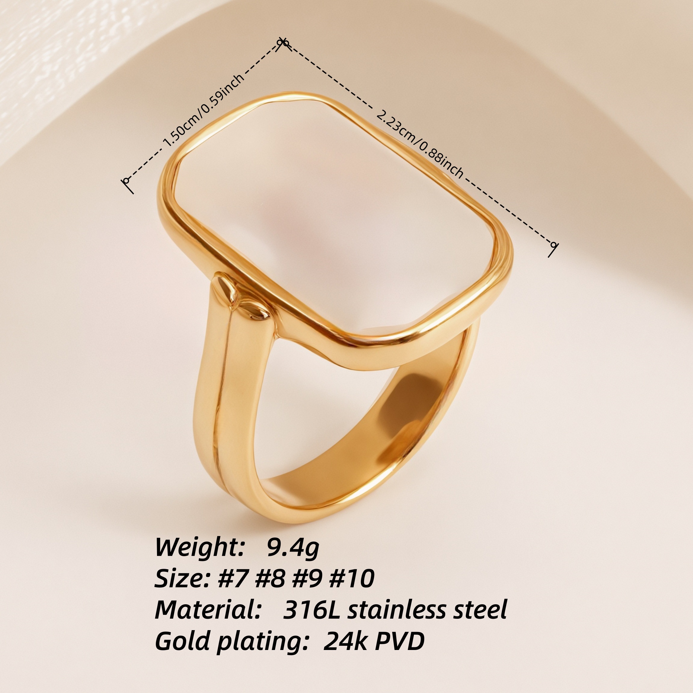 Metallic Texture Mother - of - Pearl Ring Set - Trendy and Versatile Unisex Accessory