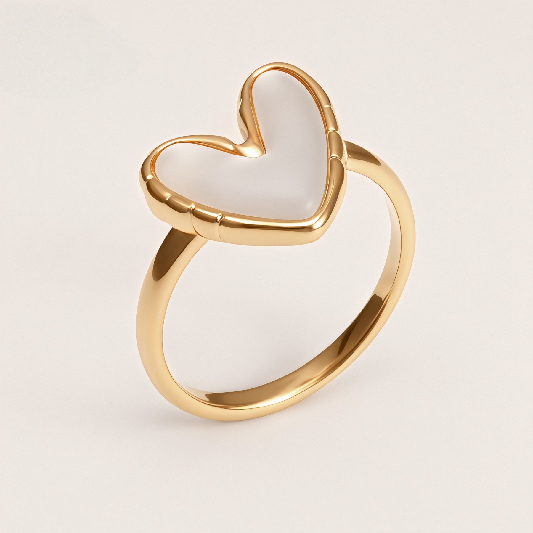 Vintage Gold Heart Pearl Shell Ring Set, Stainless Steel Stackable Rings, Minimalist Luxury Rings for Women 