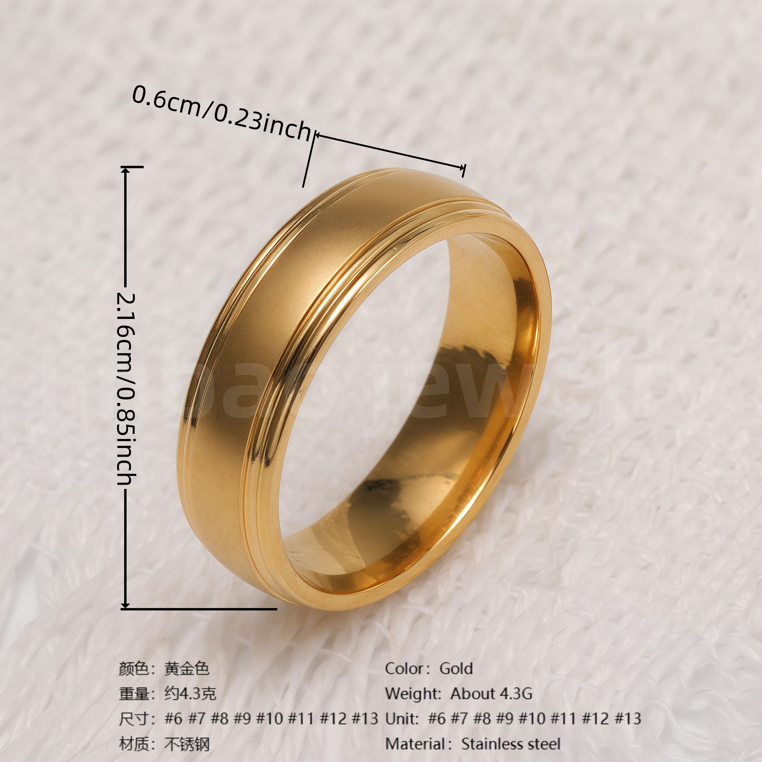 24K Gold PVD Stainless Steel Titanium Vintage Punk Style Men's Ring-JinBaoJewerly