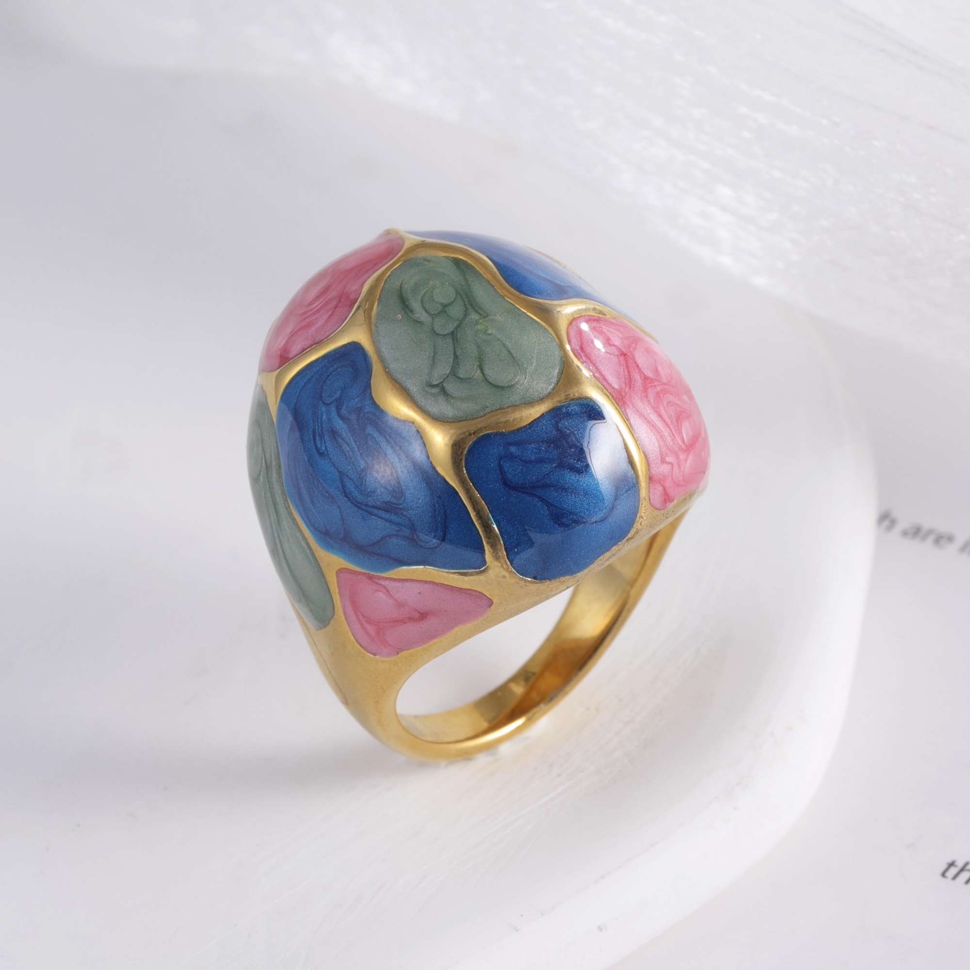 Geometric Art European Style Light Luxury Stainless Steel Women's Ring | G004479-JinBaoJewerly