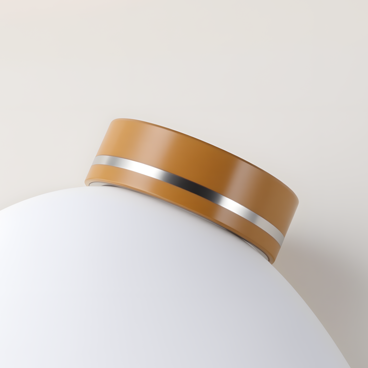 Wood Grain Inlaid Resin Stainless Steel Men's Ring丨P00123-JinBaoJewerly