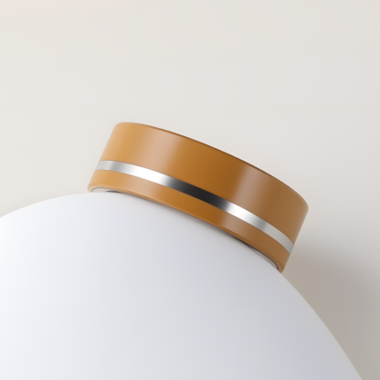 Wood Grain Inlaid Resin Stainless Steel Men's Ring丨P00123-JinBaoJewerly