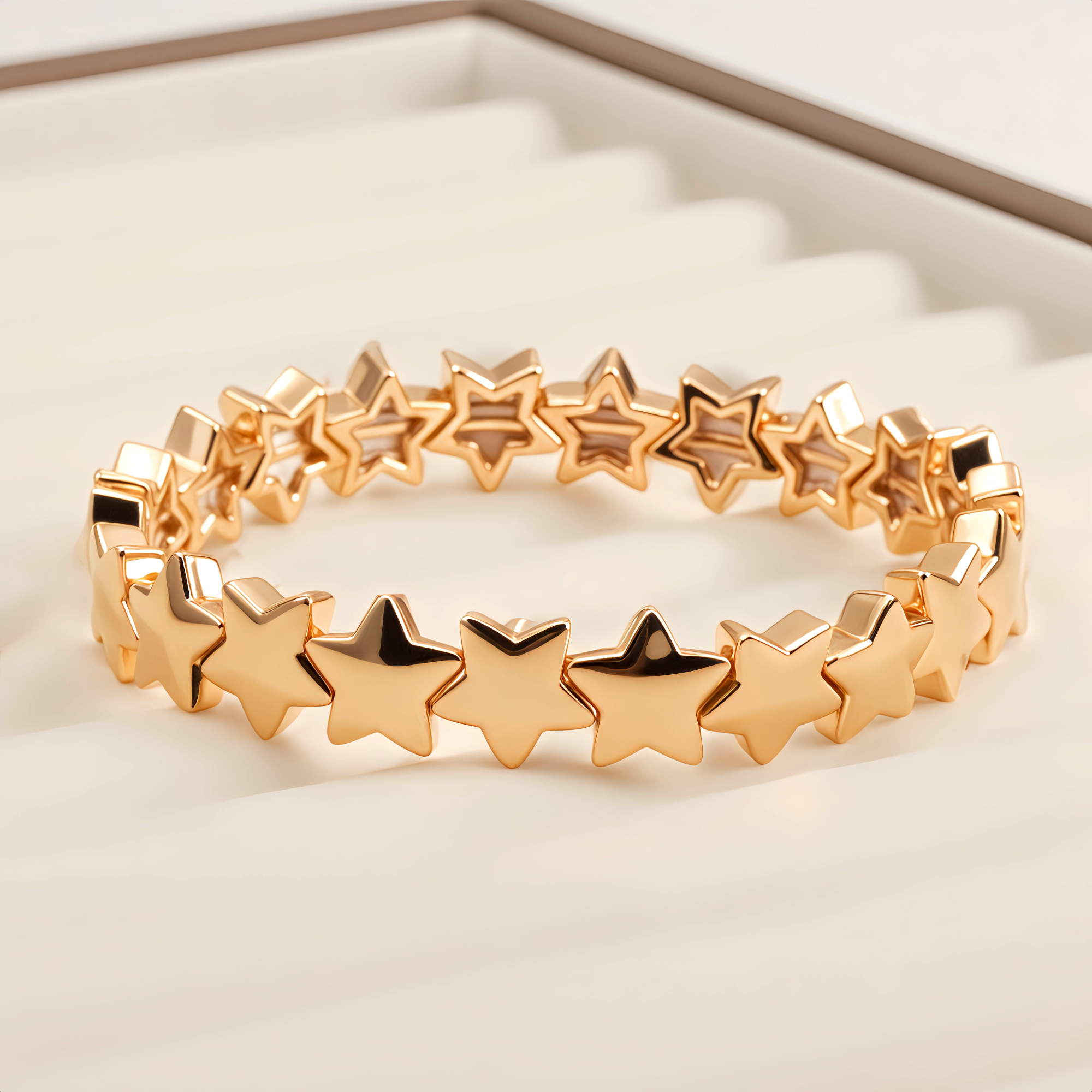 Dainty Gold Plated Star Charm Bracelet