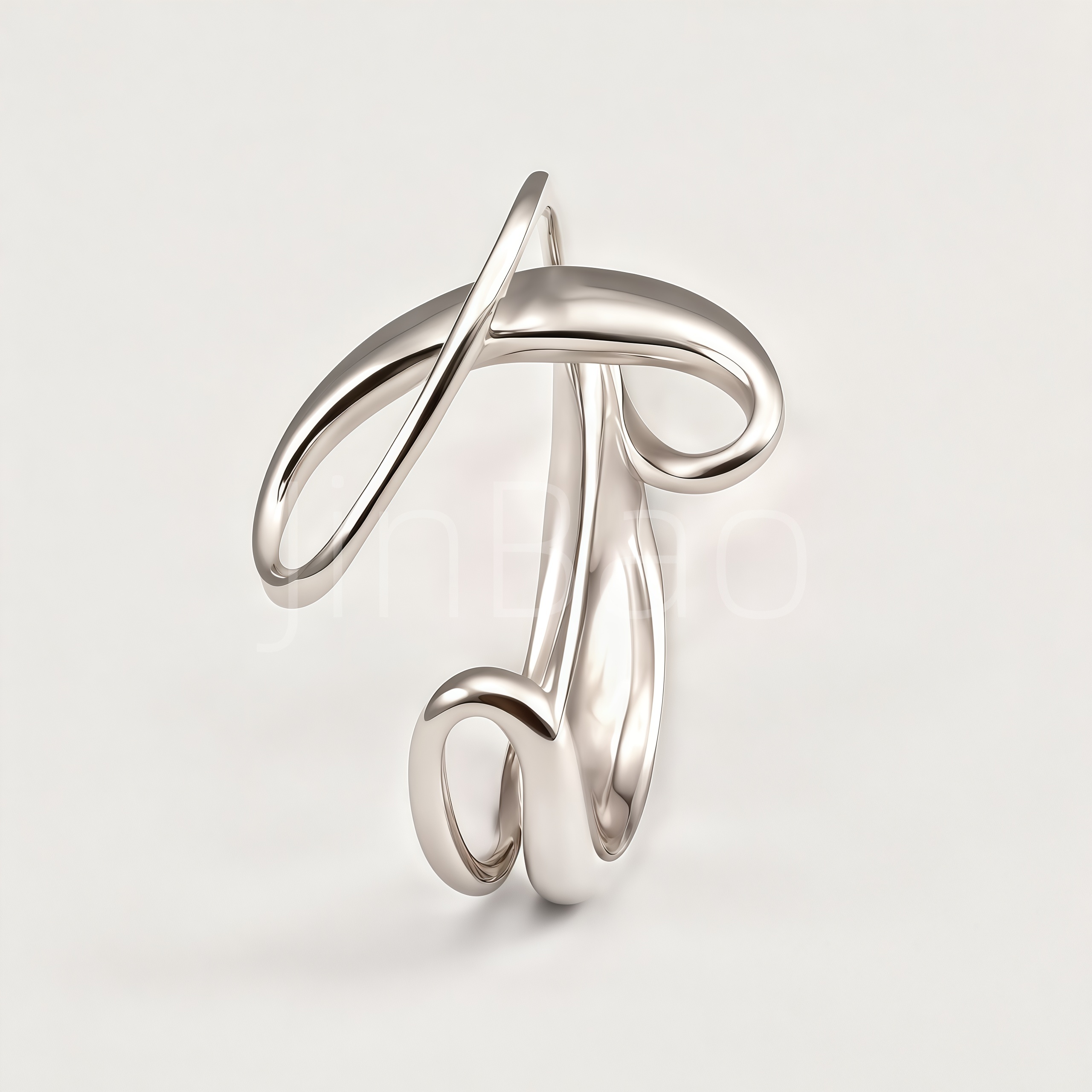 Fluid Sculpture Twisted Loop Open Ring for Women | E00484
