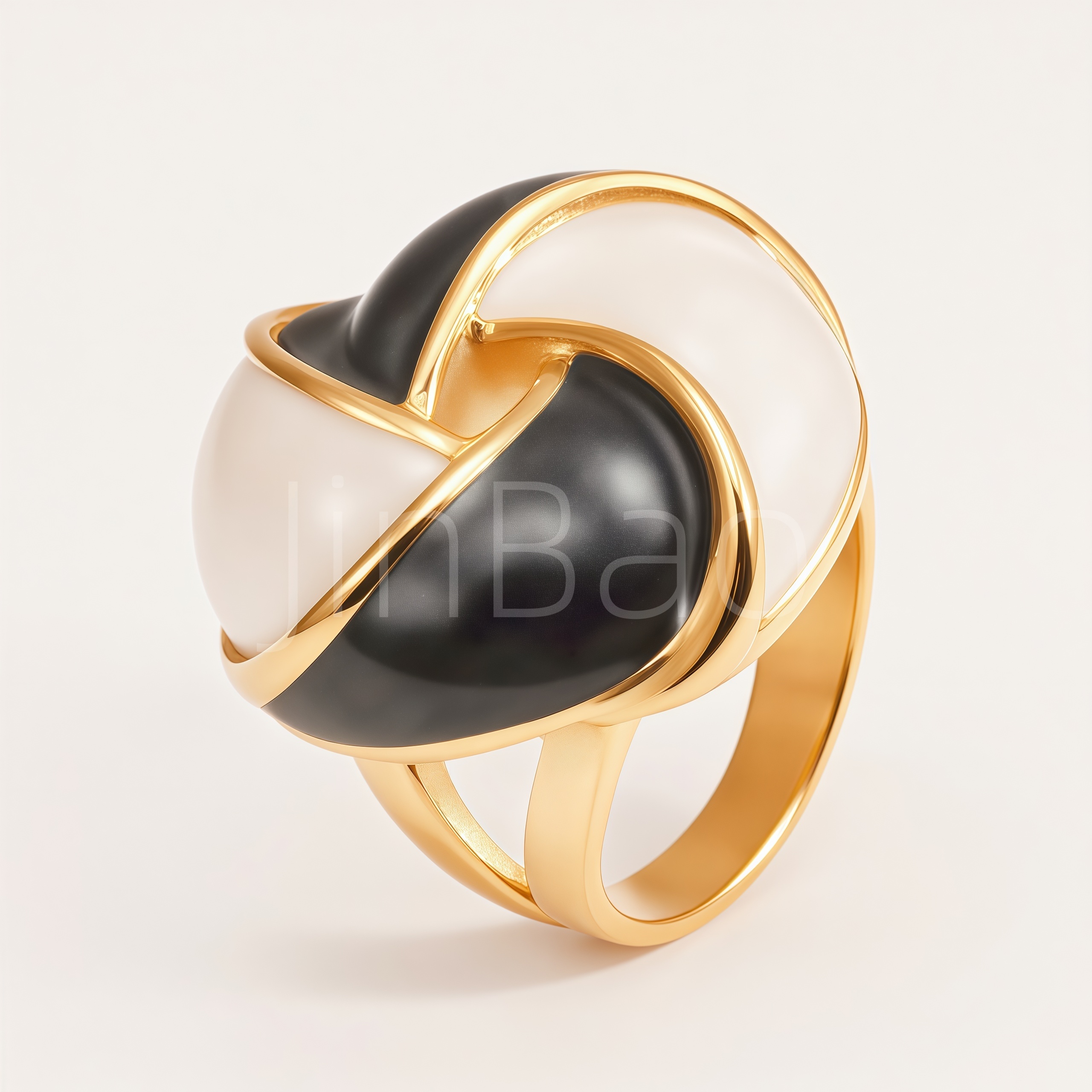 Minimalist Intertwined Curved Enamel Women Ring