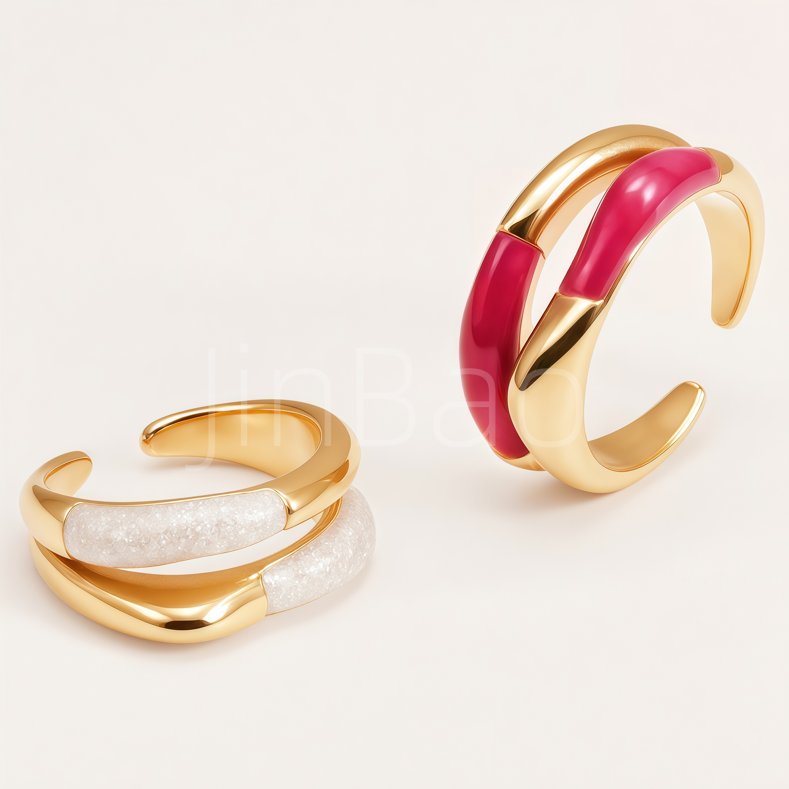 Minimalist Stackable Enamel Women Open Ring | B0083