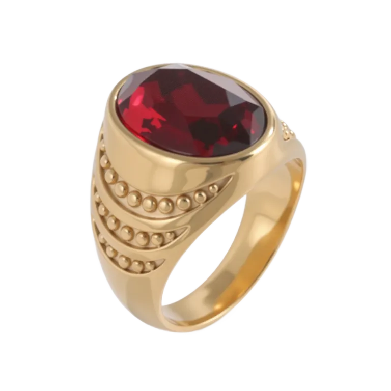 Multicolor Gemstone Ring Golden and Silver Vintage Design for Women and Men | B350-JinBaoJewerly