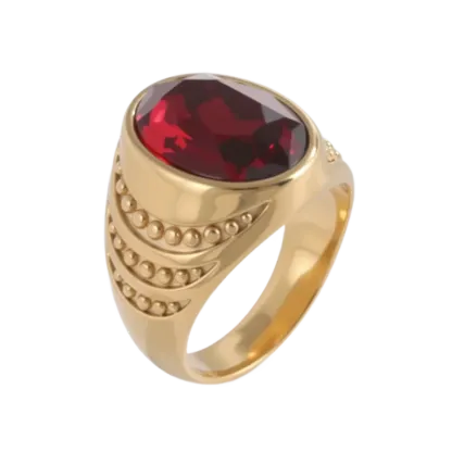 Multicolor Gemstone Ring Golden and Silver Vintage Design for Women and Men | B350-JinBaoJewerly