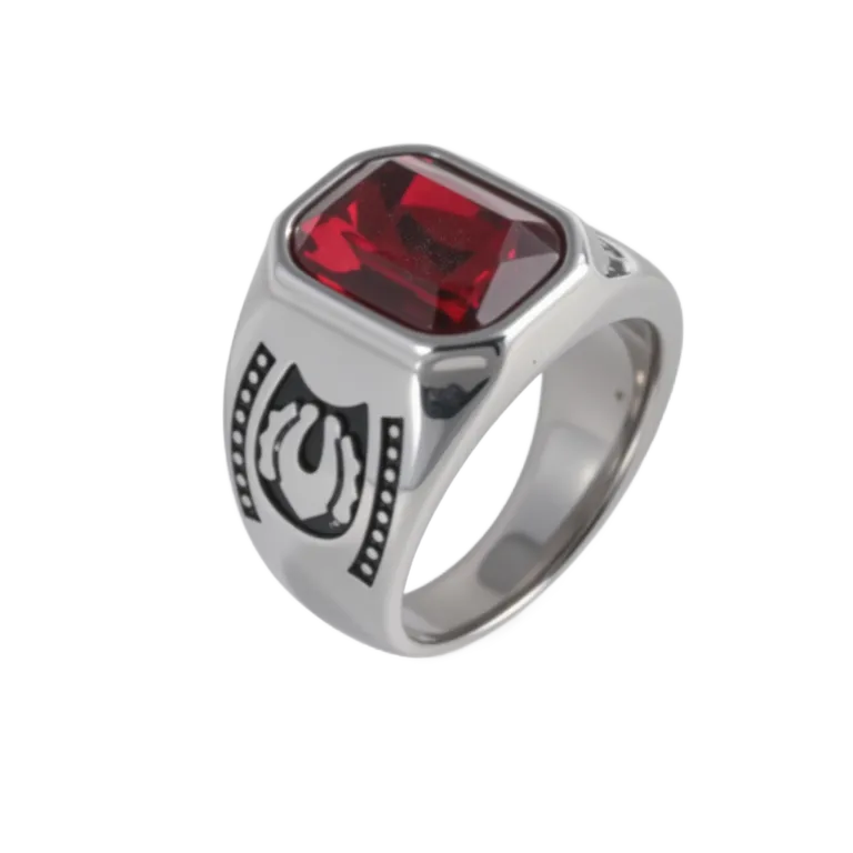 Vintage Multicolor Gemstone Ring Men's Stainless Steel Design | BL214-JinBaoJewerly