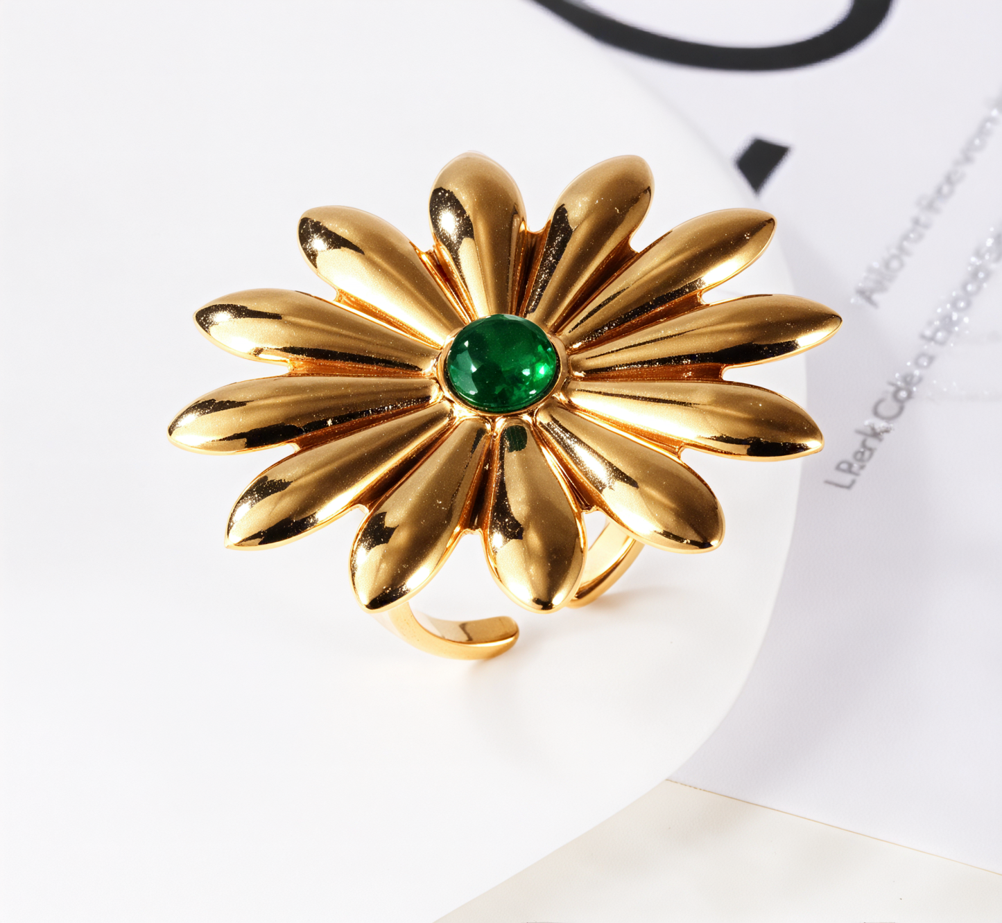 Green Petal Ring - Creative Jewelry for Women | G005546-JinBaoJewerly