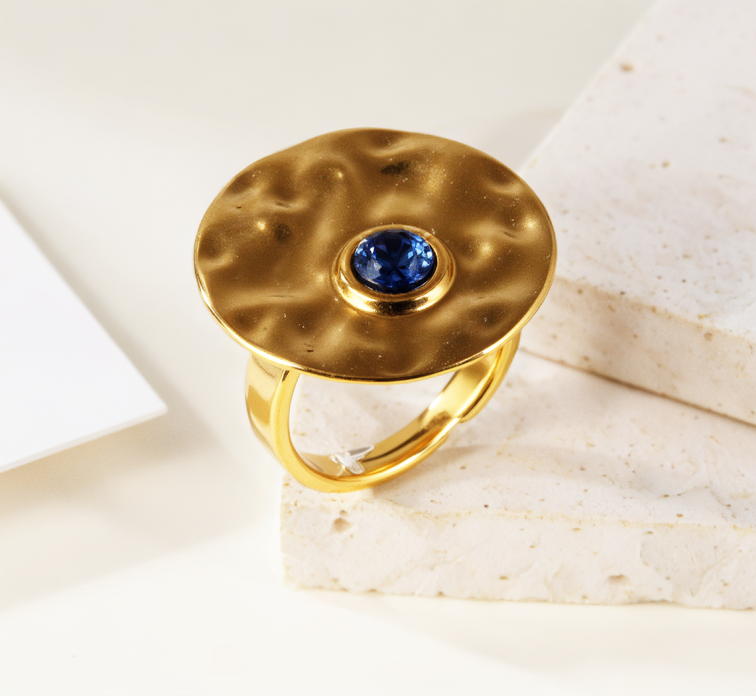 Rhythm of Blue Fold - Creative Round Ring for Women | G005411-JinBaoJewerly