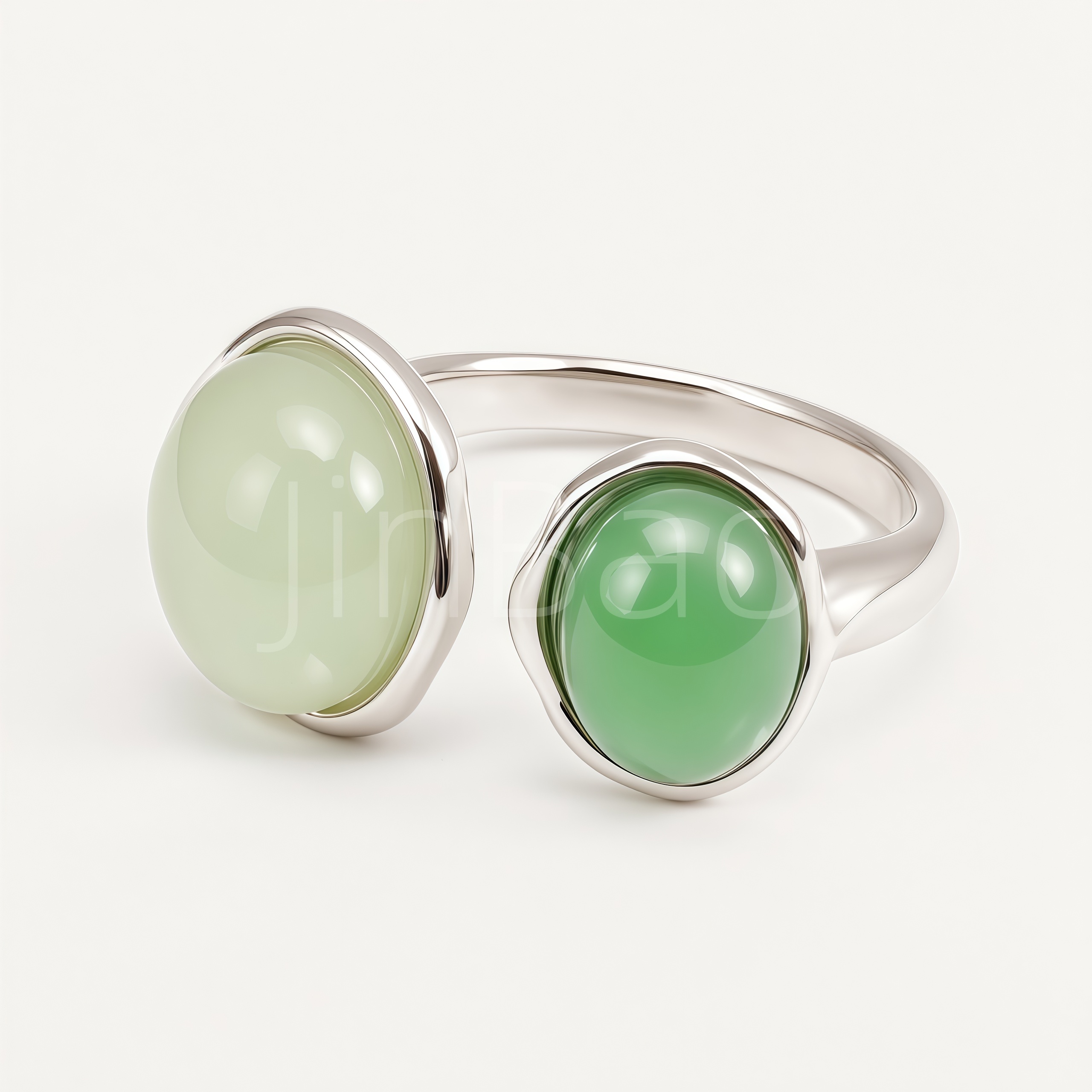 Twin Cabochon Minimalist Women Ring | N002824