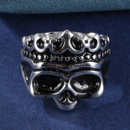 Punk Hip-Hop Skull Stainless Steel Skull Men's Ring丨DZ1913-JinBaoJewerly