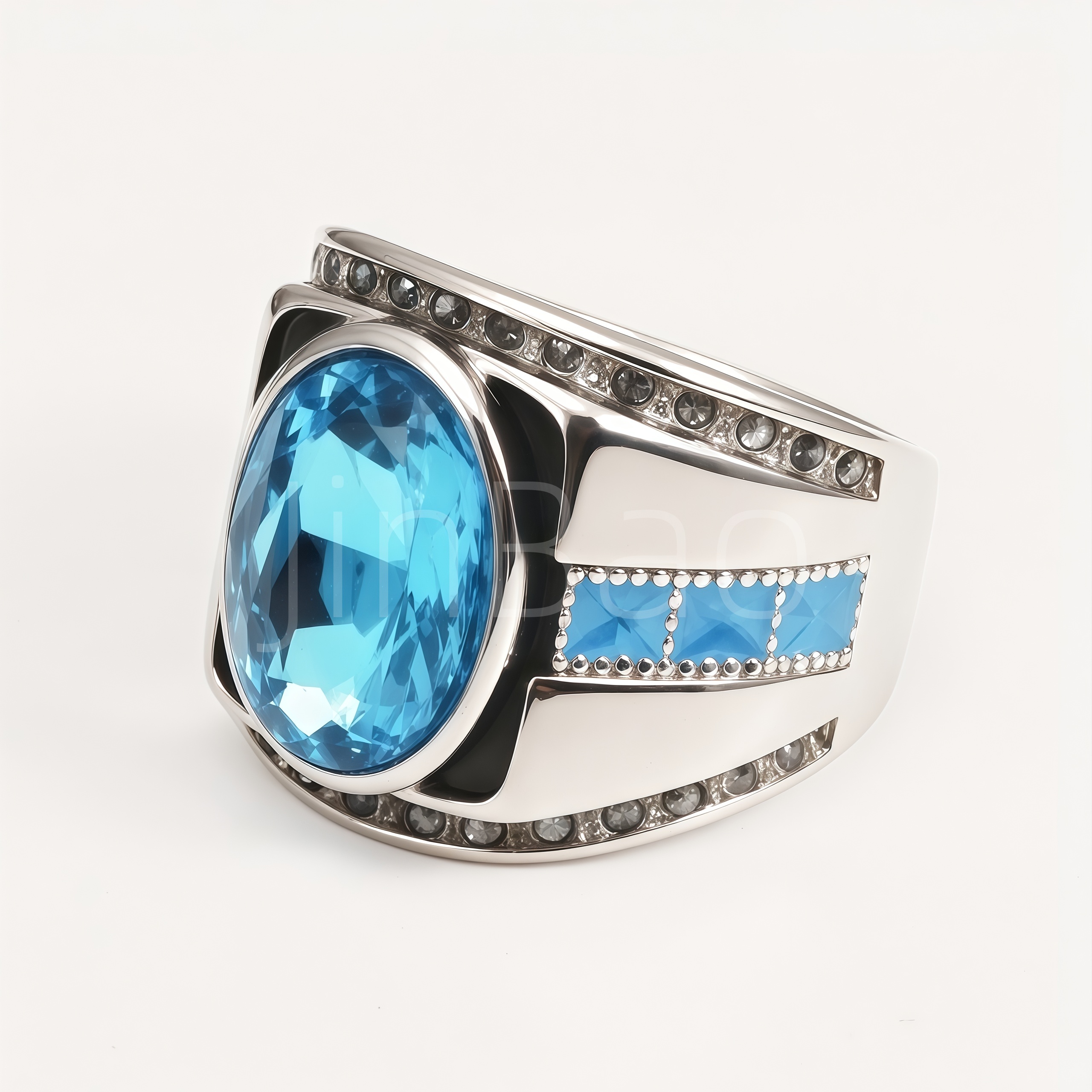 Chunky Modern Geometric Steel Men Ring | B197