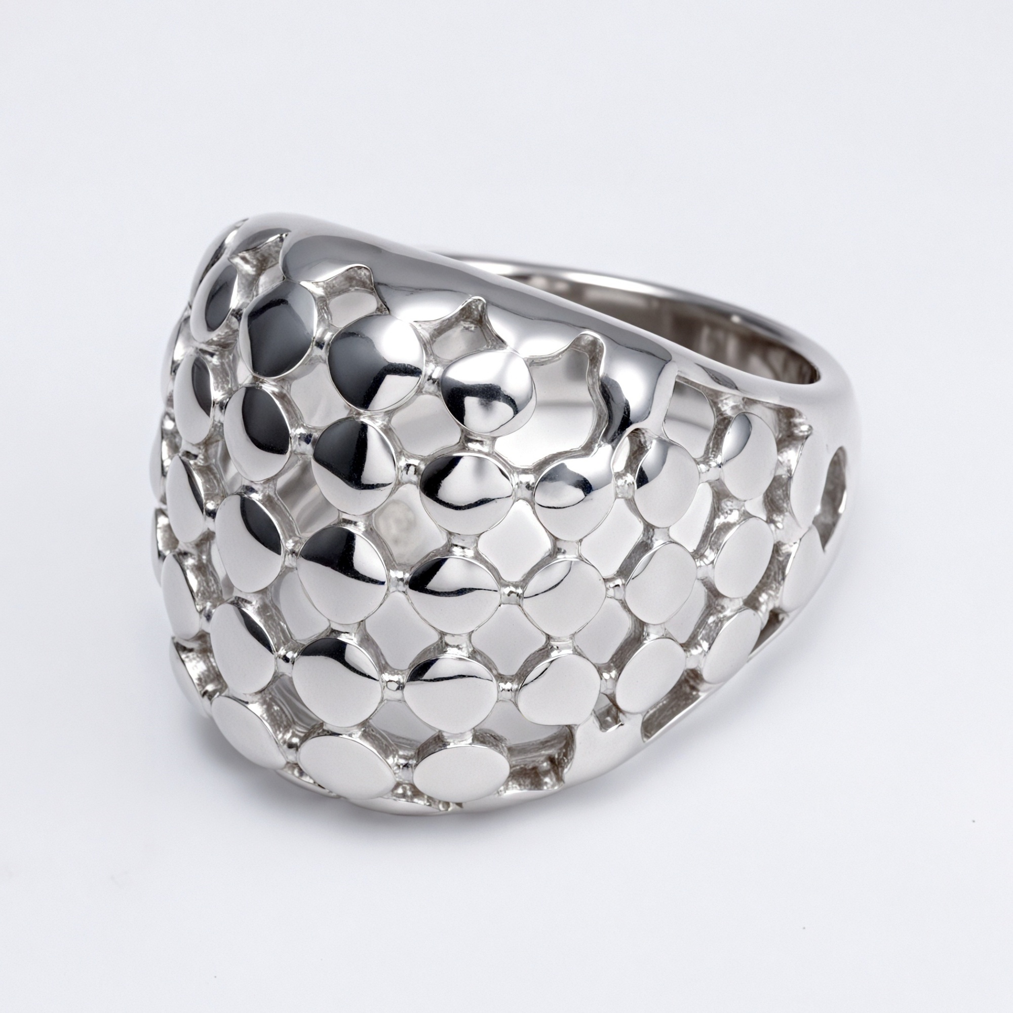 Metallic Texture Grid Ring - Trendy and Versatile Unisex Accessory | G00343-JinBaoJewerly