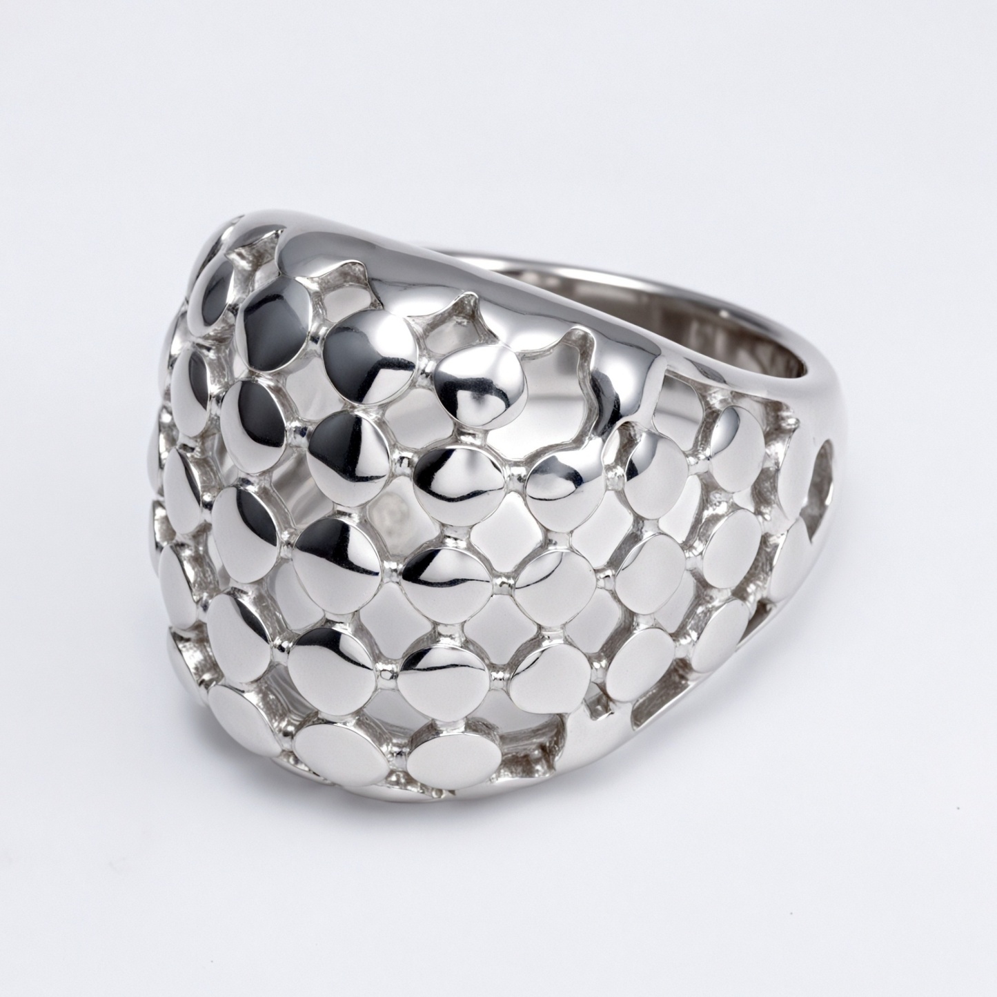 Metallic Texture Grid Ring - Trendy and Versatile Unisex Accessory | G00343-JinBaoJewerly