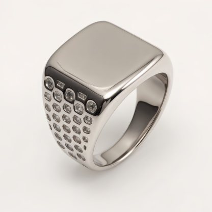 Classic Polished Silver Square Ring - Daily Versatile Plain Band | DZ1111G-JinBaoJewerly