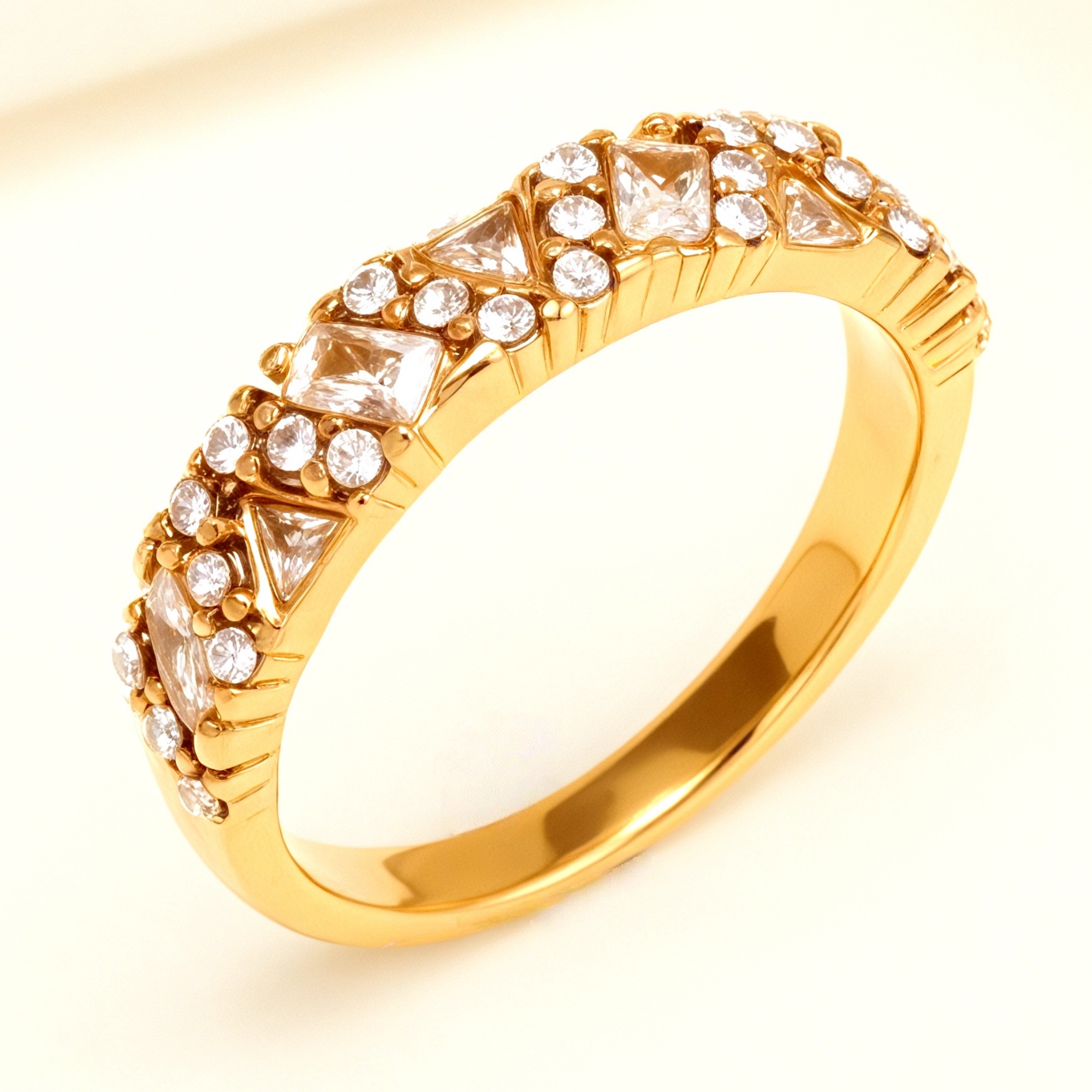 Classic Metal Diamond - Inlaid Luxurious Ring - Trendy and Shiny Unisex Accessory | N001996JB-JinBaoJewerly