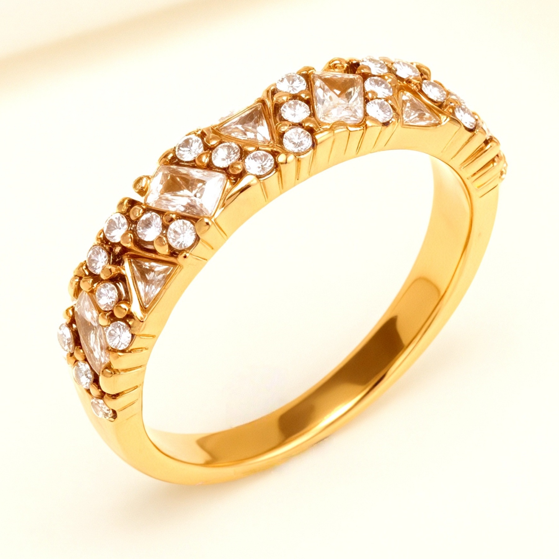 Classic Metal Diamond - Inlaid Luxurious Ring - Trendy and Shiny Unisex Accessory | N001996JB-JinBaoJewerly