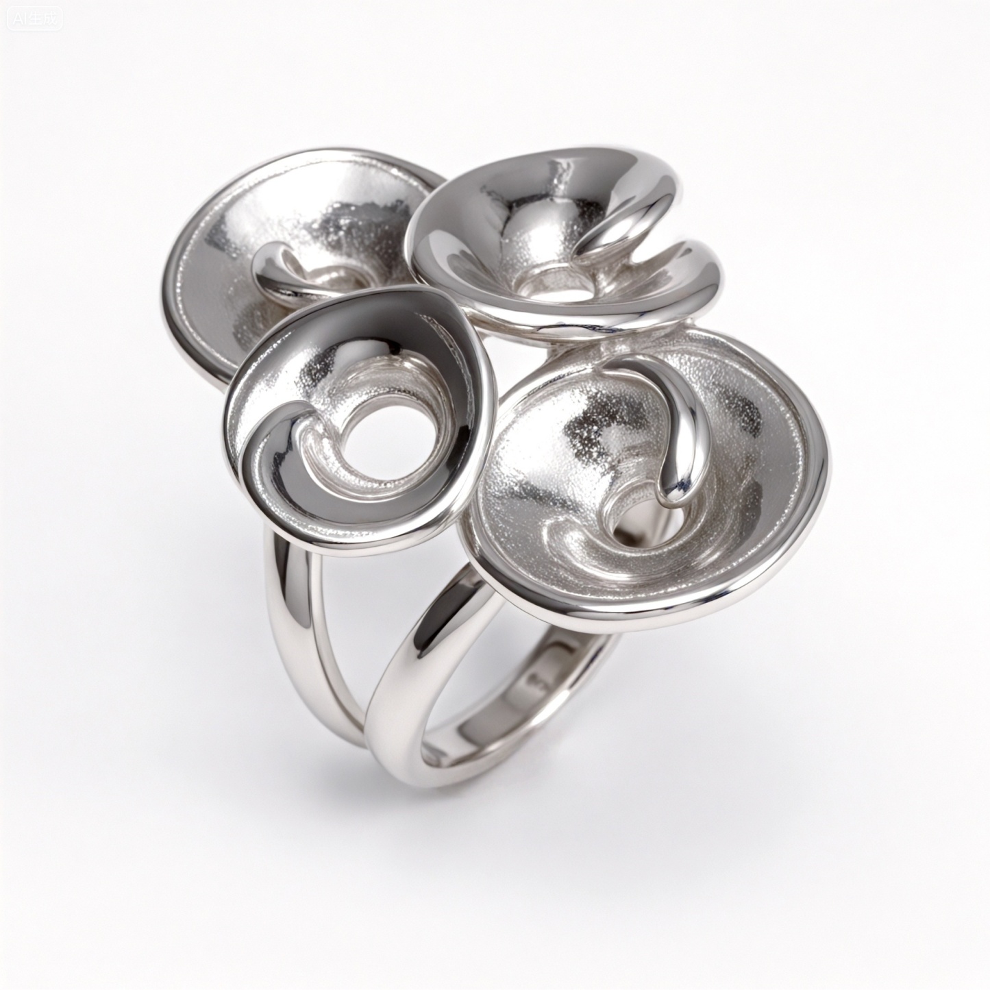 Metal Artistic Flower Ring - Trendy and Elegant Unisex Accessory | G004482-JinBaoJewerly