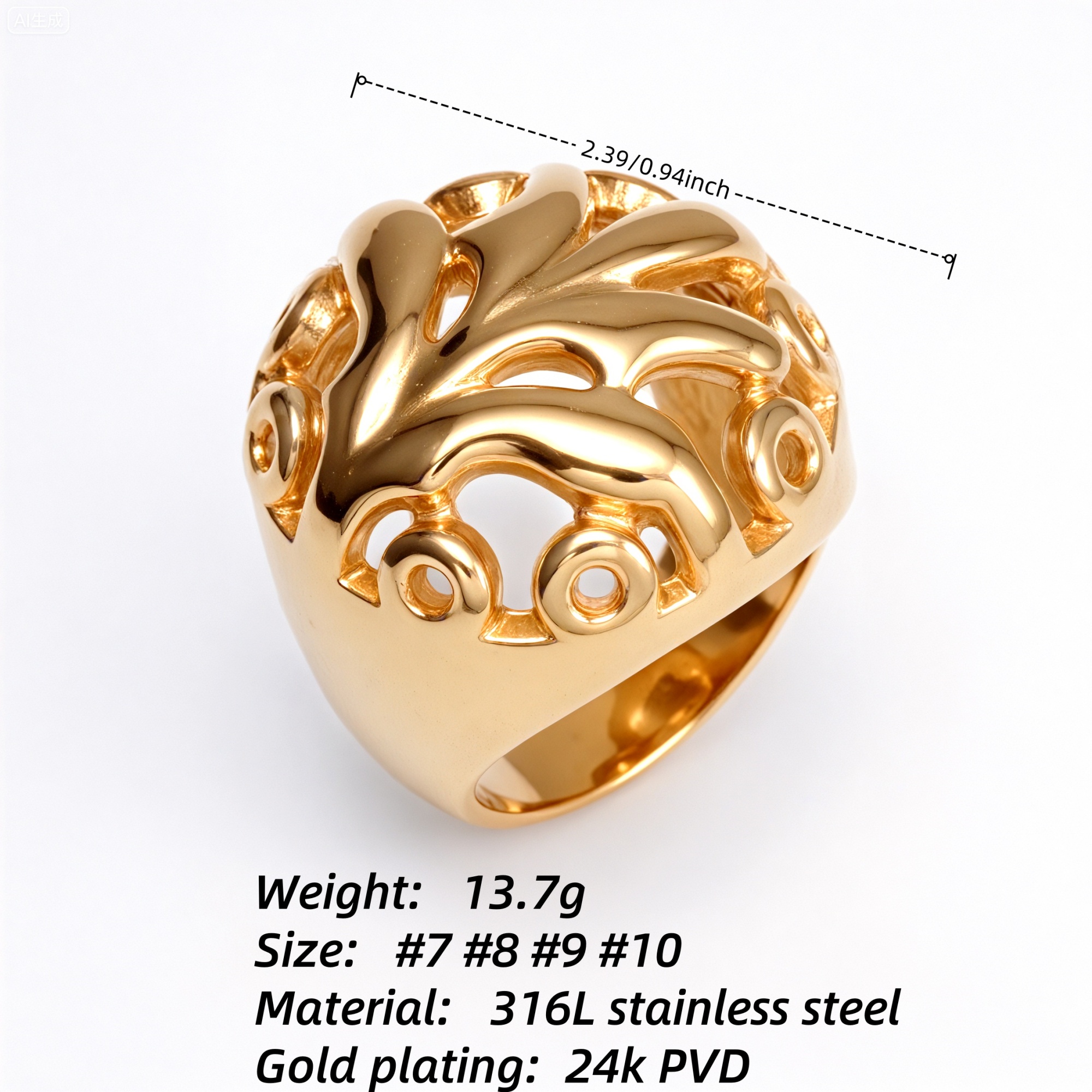 Metal Artistic Hollow - Out Ring - Trendy and Elegant Unisex Accessory | ML061-JinBaoJewerly