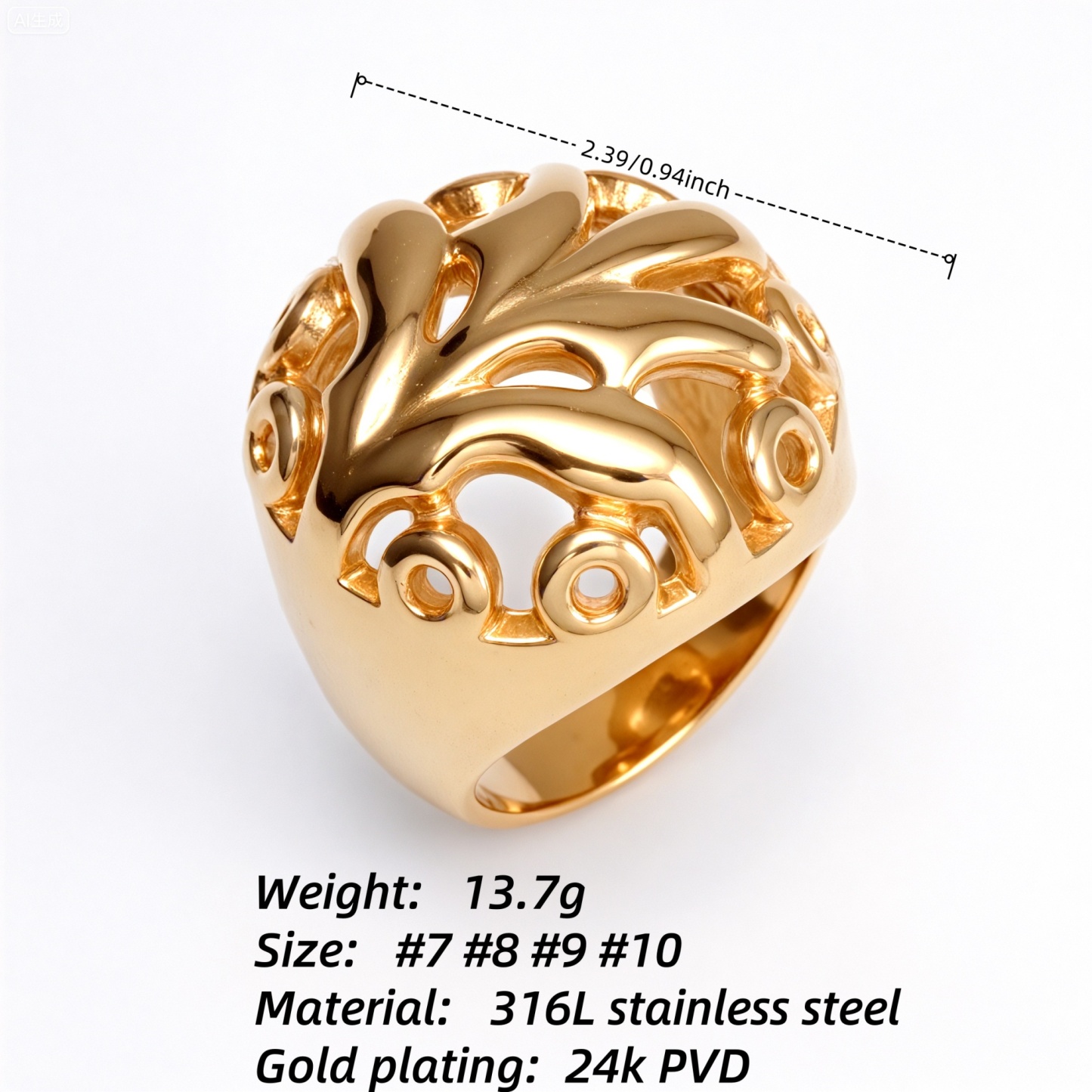 Metal Artistic Hollow - Out Ring - Trendy and Elegant Unisex Accessory | ML061-JinBaoJewerly