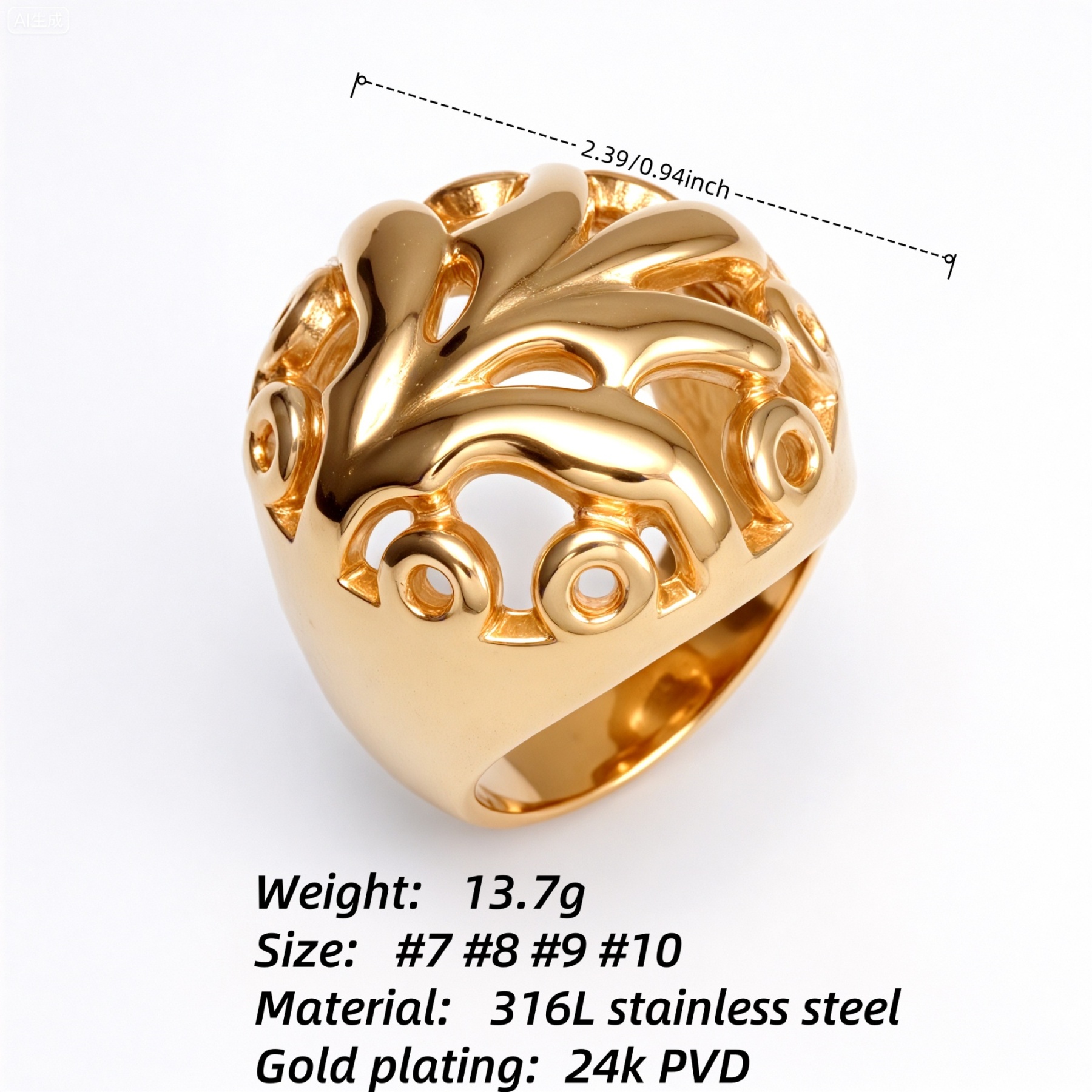 Metal Artistic Hollow - Out Ring - Trendy and Elegant Unisex Accessory | ML061-JinBaoJewerly