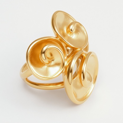 Metallic Texture Geometric Ring - Trendy and Versatile Unisex Accessory | G004503-JinBaoJewerly